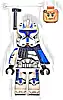 Minifigurka LEGO® sw1315 Clone Trooper Captain Rex, 501st Legion (Phase 2) - Blue Cloth Pauldron, Rangefinder, Printed White Arms