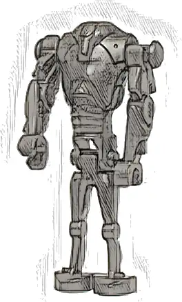 Super Battle Droid - Pearl Dark Gray, Narrow Head, Chest Light Indent