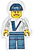 Minifigurka LEGO® twn366 Male with Vestas Logo on Torso, Dark Blue Legs, Dark Blue Construction Helmet, Moustache