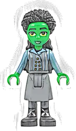 Elphaba - Dark Bluish Gray Skirt, Black Boots