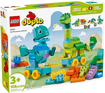 Pudełko zestawu LEGO® 10451 LEGO 10451 Duplo 3 w 1 Dinozaury na kółkach