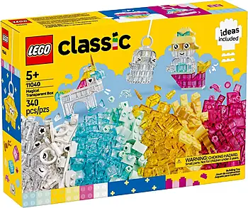 Pudełko zestawu LEGO® 11040 LEGO 11040 Classic Magiczny zestaw z przezroczystymi klockami