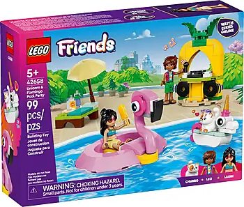 Pudełko zestawu LEGO® 42658 LEGO 42658 Friends Impreza na basenie z jednorożcem i flamingiem