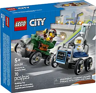Pudełko zestawu LEGO® 60459 LEGO 60459 City Zestaw wyścigówek: samolot kontra łóżko szpitalne