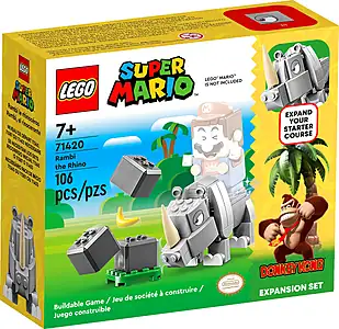 Pudełko zestawu LEGO® 71420 LEGO 71420 Super Mario Nosorożec Rambi — zestaw rozszerzający