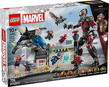 Pudełko zestawu LEGO® 76314 LEGO 76314 Marvel Kapitan Ameryka: Wojna bohaterów — bitwa