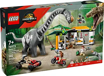 Pudełko zestawu LEGO® 76973 LEGO 76973 Jurassic World Na tropie tytanozaura i raptora