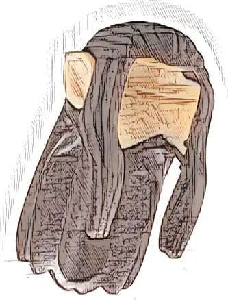 Minifigure, Hair Long Wavy with Braid and Molded Hard Plastic Light Nougat Elf Ears Pattern - Flexible Rubber