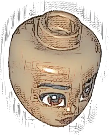 Mini Doll, Head Friends with Black Eyebrows, Reddish Brown Lips and Eyes with Wrinkles, and Closed Mouth Smile Pattern