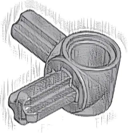 Technic, Axle and Pin Connector Hub with 2 Perpendicular Axles