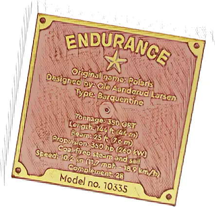 Tile 6 x 6 with Bottom Tubes with Gold 'ENDURANCE' and 'Model no. 10335' Pattern