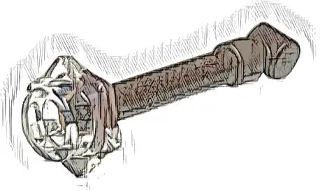 Minifigure, Utensil Wand with Molded Trans-Clear Stud Pattern