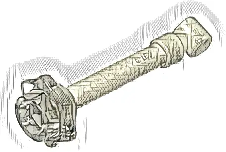 Minifigure, Utensil Wand with Molded Trans-Clear Stud Pattern