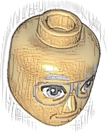 Mini Doll, Head Friends Male Large with Light Bluish Gray Eyebrows and Eyes, Silver Glasses, Closed Mouth Pattern