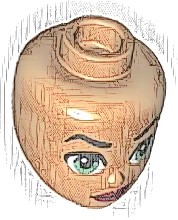 Mini Doll, Head Friends with Black Eyebrows, Sand Green Eyes, Dark Red Lips, Closed Mouth Pattern