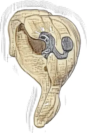 Minifigure, Hair Ponytail, Side Part with Molded Dark Bluish Gray Cochlear Implant Pattern