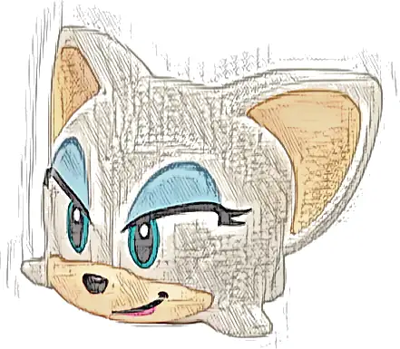 Minifigure, Head, Modified Bat with Molded Light Nougat Face and Inner Ears and Printed Dark Turquoise Eyes, Bright Light Blue Eye Shadow, Black Nose and Mouth with Dark Pink Lips Pattern