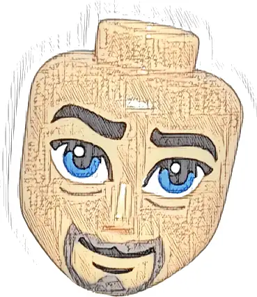 Mini Doll, Head Friends Male Large with Thick Black Eyebrows and Chin Dimple, Blue Eyes, Dark Bluish Gray Goatee, Grin Pattern