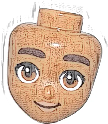 Część LEGO® 105992 Mini lalka, głowa Friends z ciemnobrązowymi grubymi brwiami, ciemnopomarańczowymi oczami, ustami w kolorze nougat i uśmiechem z zamkniętymi ustami (wzór)