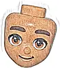 Część LEGO® 105992 Mini lalka, głowa Friends z ciemnobrązowymi grubymi brwiami, ciemnopomarańczowymi oczami, ustami w kolorze nougat i uśmiechem z zamkniętymi ustami (wzór)