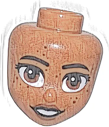 Część LEGO® 106071 Mini lalka, głowa Friends z czarnymi brwiami, ciemnobrązowymi oczami, piegami i ustami, uśmiech z otwartymi ustami (wzór)