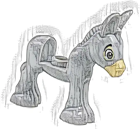 Donkey, Baby with Black Eyes, Eyebrows, and Tan Muzzle Pattern (Encanto Baby Donkey)