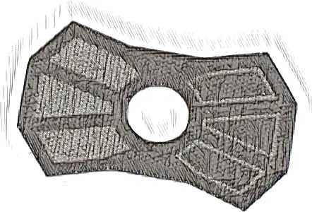 Minifigure Armor Pauldron Cloth with Single Hole with Dark Bluish Gray Panels Pattern