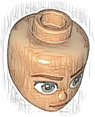 Mini Doll, Head Friends with Reddish Brown Eyebrows, Dark Tan Eyes, Medium Brown Lips and Closed Mouth Smile Pattern