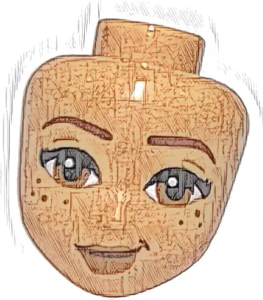 Mini Doll, Head Friends with Reddish Brown Eyebrows, Black Eyelashes, Dark Orange Eyes and Lips, Lopsided Grin and Freckles Pattern