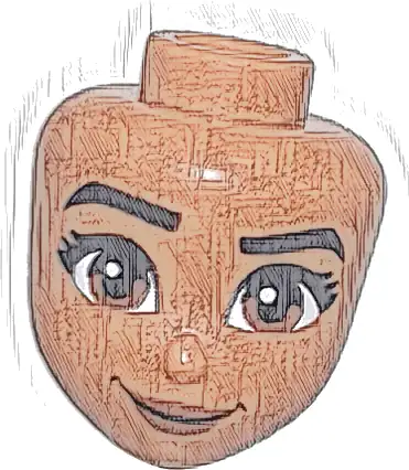 Mini Doll, Head Friends with Black Eyebrows, Right Raised, Eyelashes, Reddish Brown Eyes and Lips, Wide Grin Pattern (Moana)