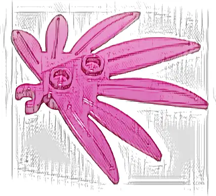 Plant Leaves 6 x 5 Swordleaf with Open O Clip Thick