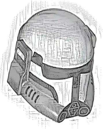 Minifigure, Headgear Helmet SW Imperial Commando with Molded Dark Bluish Gray Breathing Apparatus and Printed Black Visor and Markings Pattern