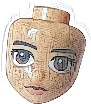 Część LEGO® 109606 Mini lalka, głowa Friends z czarnymi brwiami i rzęsami, ciemnobrązowymi oczami, średniobrązowymi piegami i cielistymi ustami, wzór