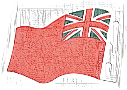Cloth Flag 7 x 6 Wave with United Kingdom Red Ensign Pattern