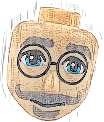 Część LEGO® 110336 Mini lalka, głowa Friends męska duża z jasnoszarymi krzaczastymi brwiami, zakręconym wąsem i bródką, średniolazurowymi oczami, czarnymi okrągłymi okularami, uśmiech (wzór)