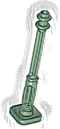 Support 2 x 2 x 7 Lamp Post, 4 Base Flutes