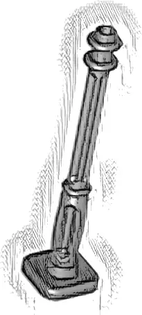 Support 2 x 2 x 7 Lamp Post, 4 Base Flutes