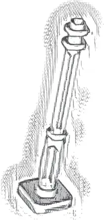 Support 2 x 2 x 7 Lamp Post, 4 Base Flutes