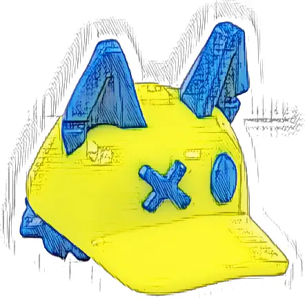 Minifigure, Hair Combo, Hair with Hat, Short Hair, Pointed Ears and 'XO' and Molded Neon Yellow Ball Cap Pattern