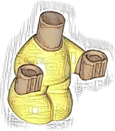 Micro Doll, Body Baby / Toddler with Molded Bright Light Yellow Jumpsuit / Coverall Pattern