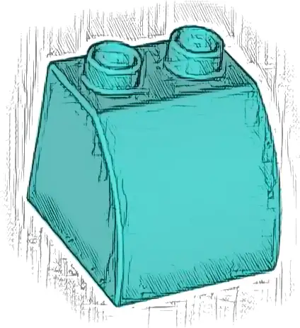 Duplo, Brick 2 x 2 x 1 1/2 Slope Curved