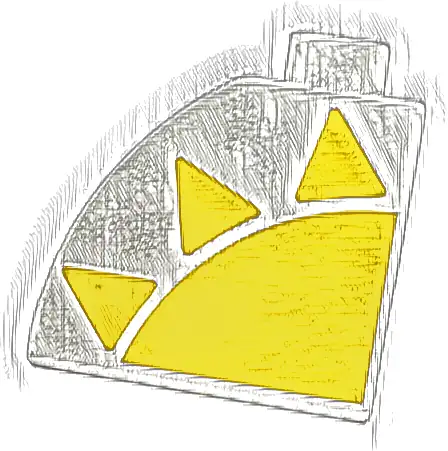 Duplo, Brick 2 x 2 x 1 1/2 Slope Curved with Yellow Sun Half Pattern Model Right Side