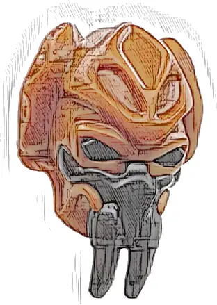 Część LEGO® 111870pb01 Minifigurka, głowa zmodyfikowana SW Kel Dor z odlewaną ciemnoszarą perłową maską, wzór (Plo Koon)