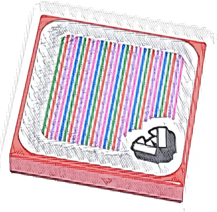 Tile, Modified 2 x 2 Inverted with Super Mario Scanner Code Piranha Plant Pattern (Sticker) - Set 71434