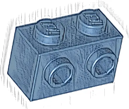 Brick, Modified 1 x 2 with Studs on 1 Side