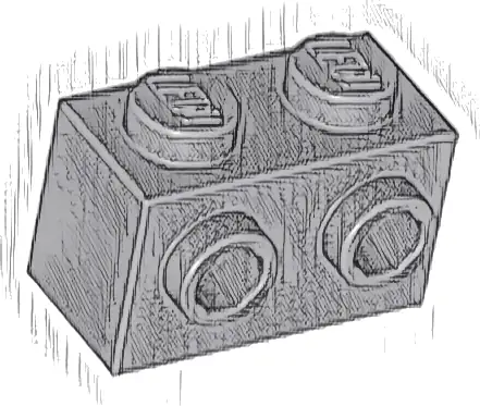 Brick, Modified 1 x 2 with Studs on 1 Side
