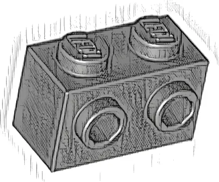 Brick, Modified 1 x 2 with Studs on 1 Side