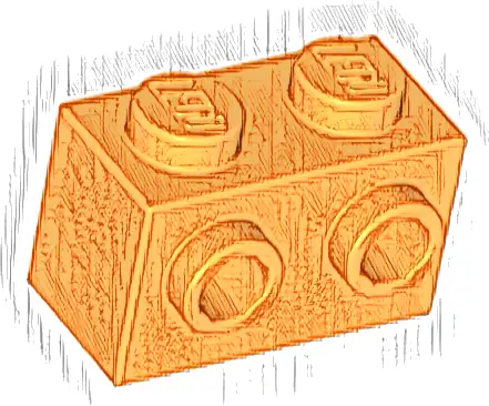 Brick, Modified 1 x 2 with Studs on 1 Side