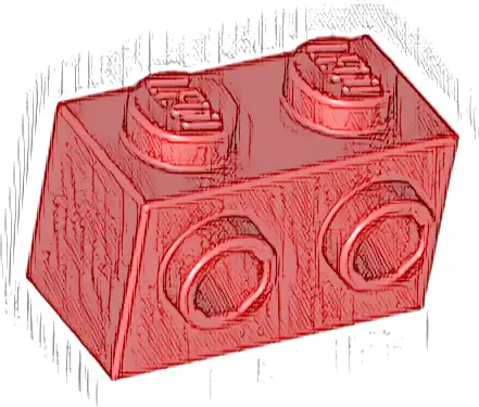 Brick, Modified 1 x 2 with Studs on 1 Side