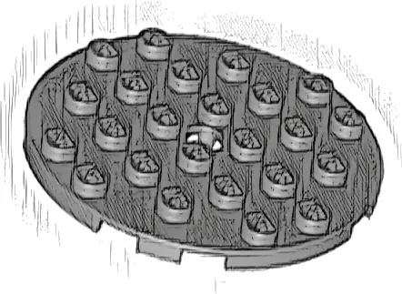Plate, Round 6 x 6 with Hole